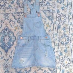 Girls jeans overall dress